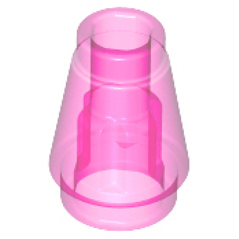 Kegel 1x1 met groef aan de bovenkant Trans Dark Pink